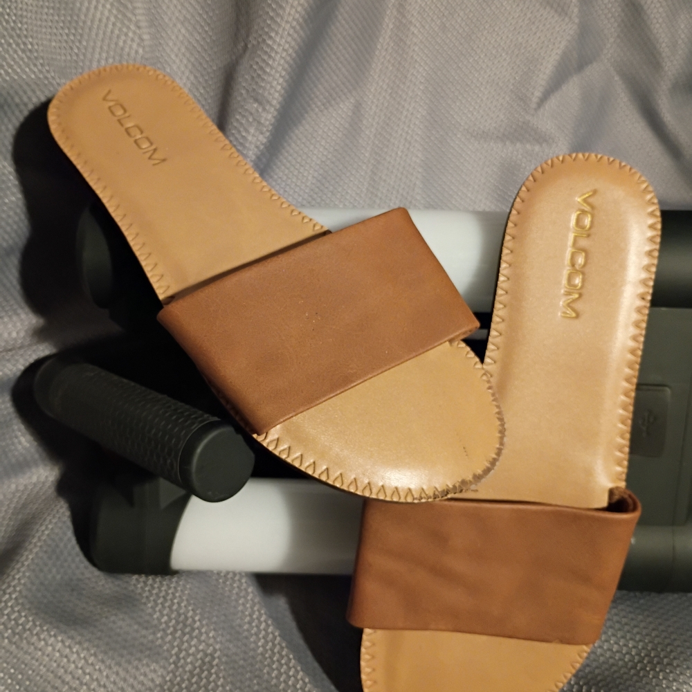 Volcom Brown Slide Sandals